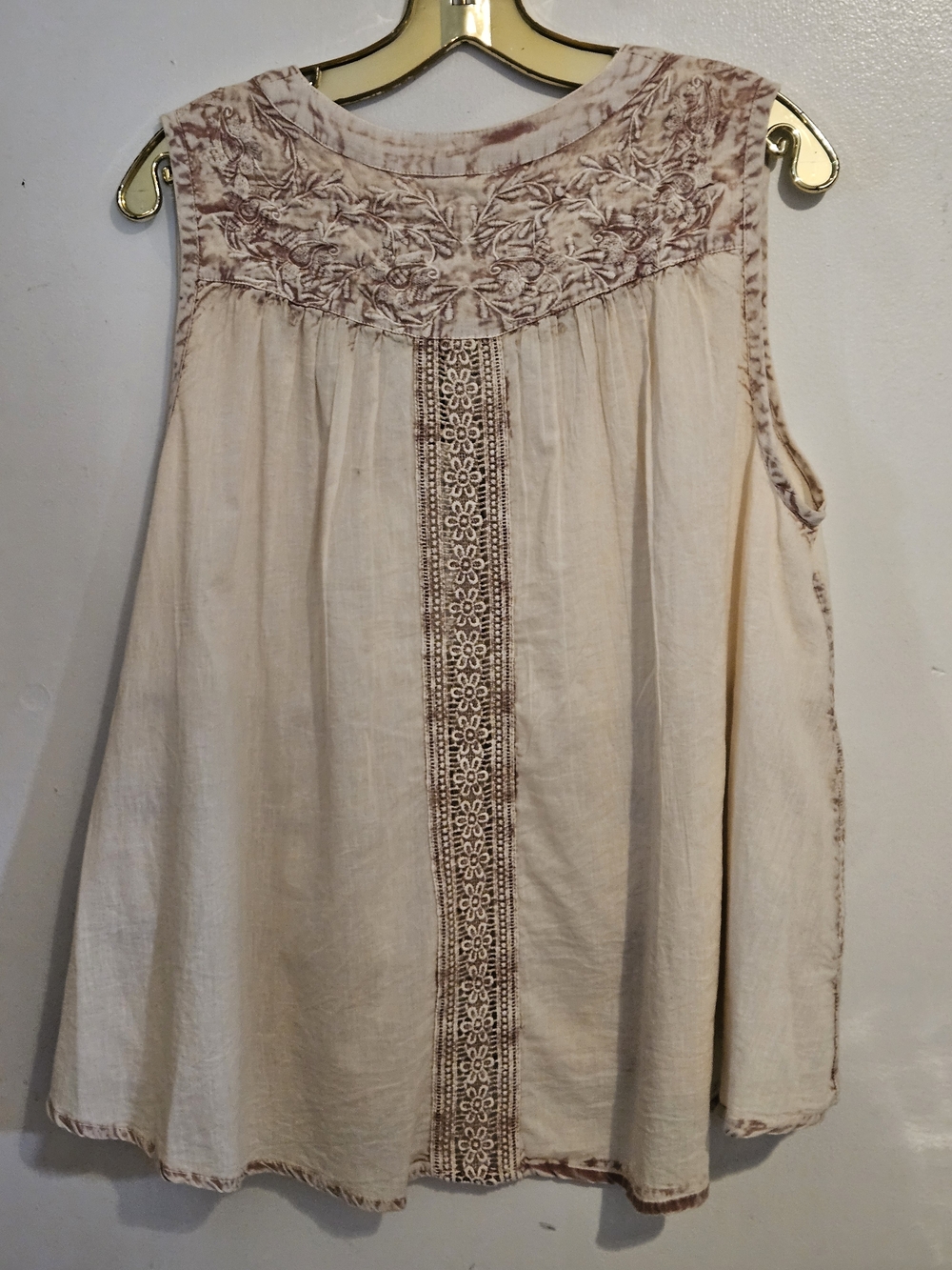 Rachel Zoe Cream and Blush Patchwork Button-Front Camisole - Picture 5 of 9